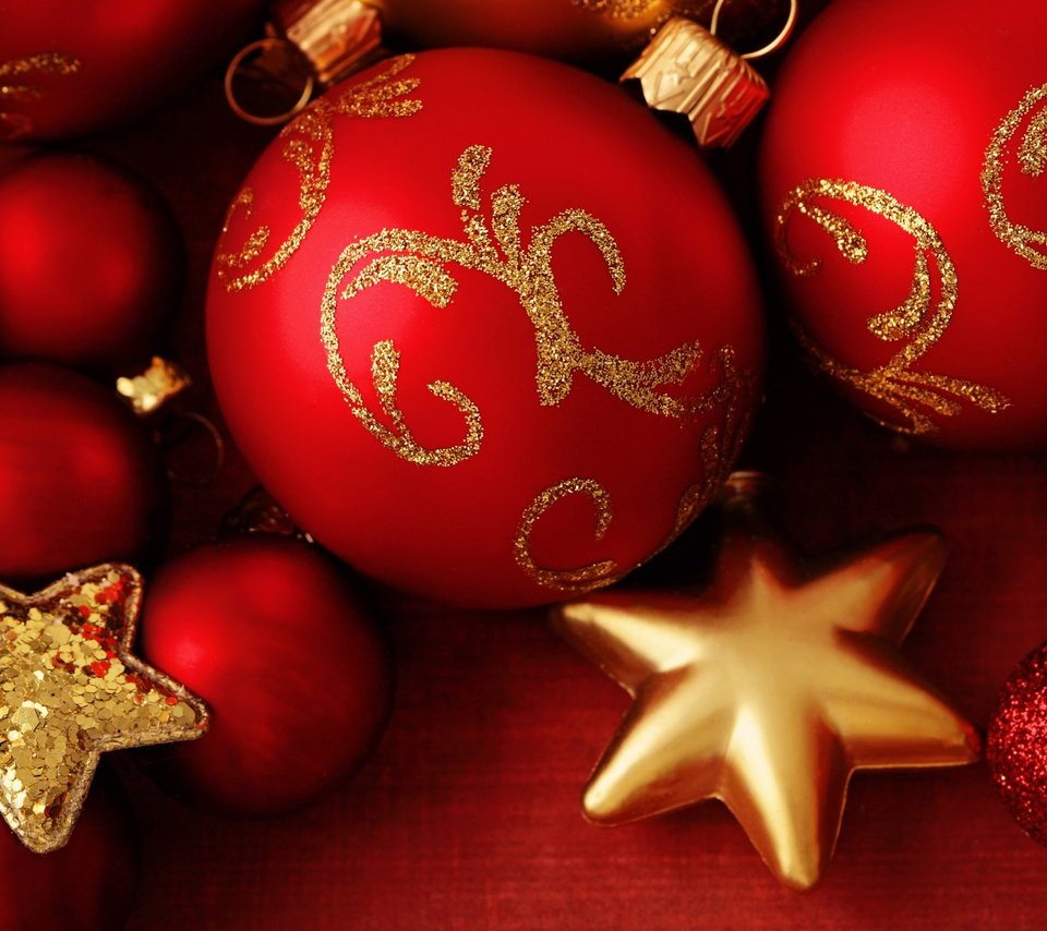 Обои новый год, шары, звезды, рождество, елочные игрушки, new year, balls, stars, christmas, christmas decorations разрешение 2880x1800 Загрузить
