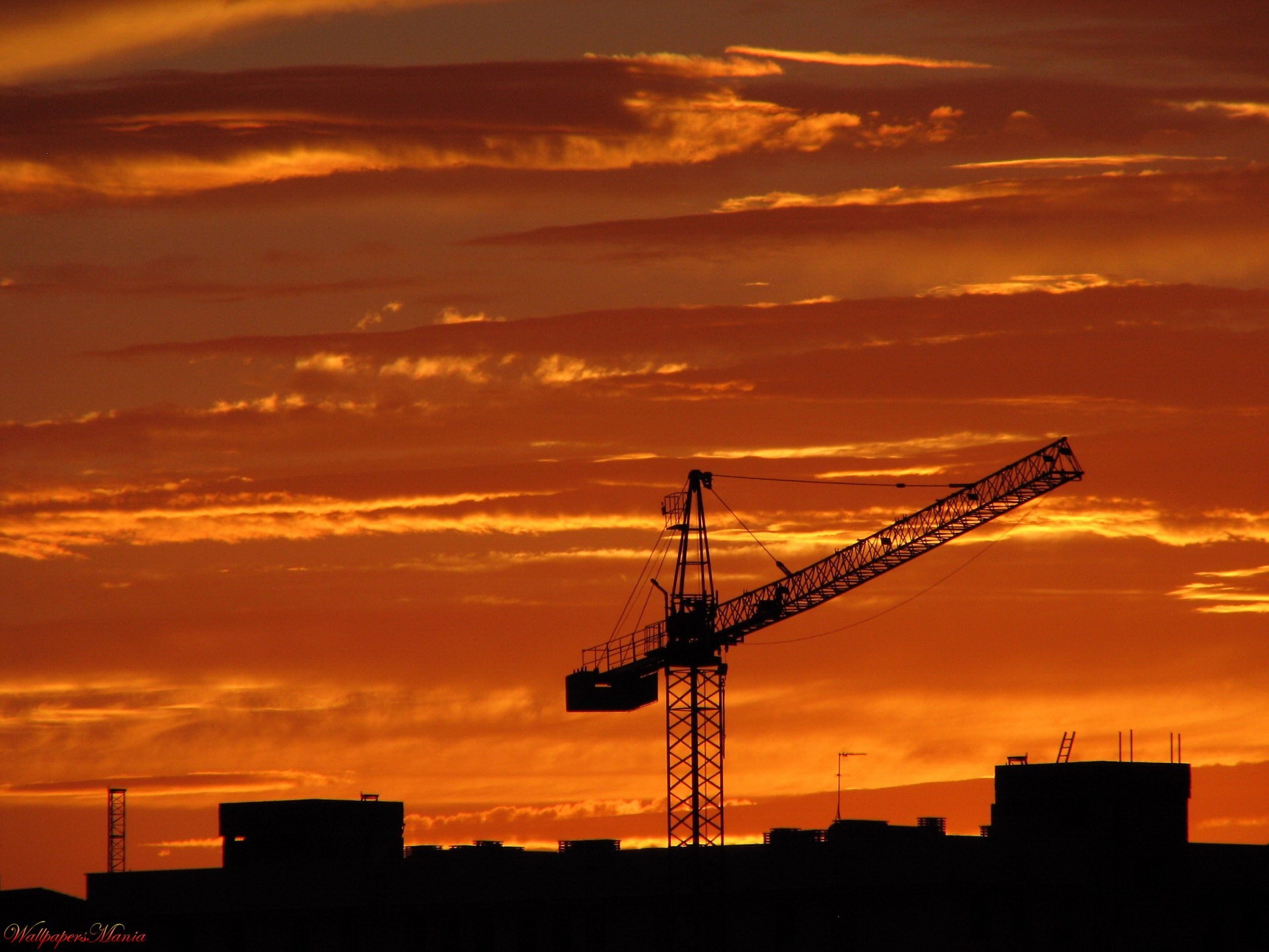 Обои закат, кран, стройка, sunset, crane, construction разрешение 1920x1440 Загрузить