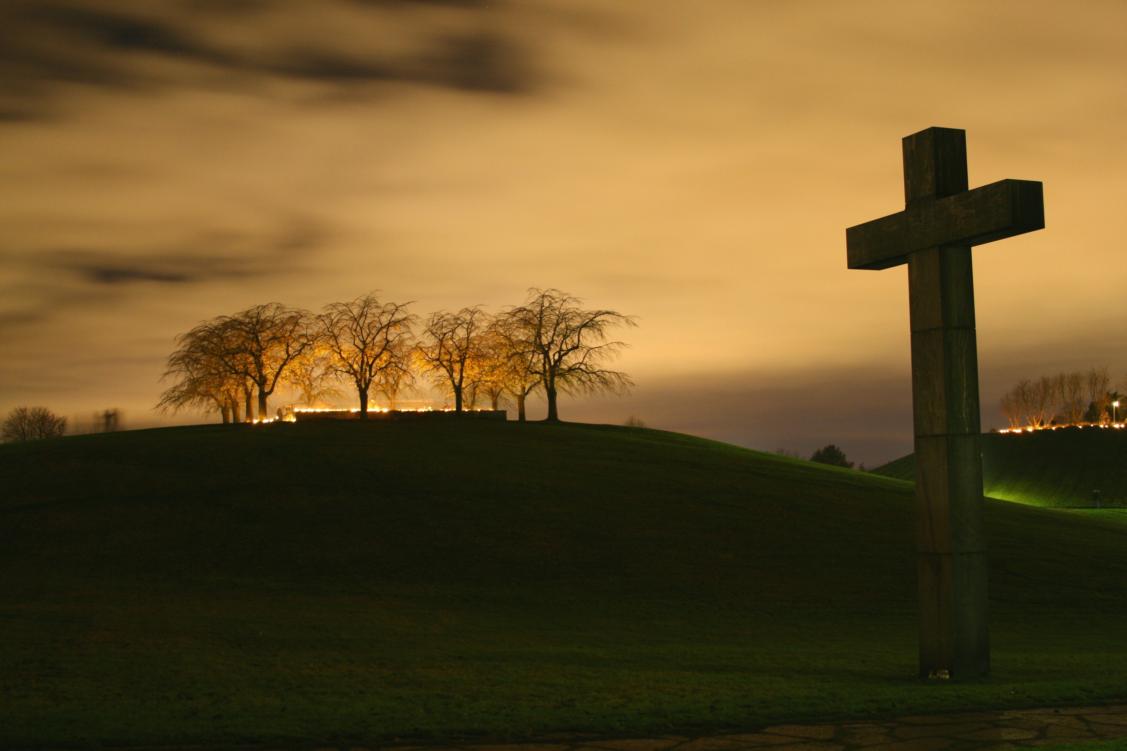 Обои ночь, деревья, крест, night, trees, cross разрешение 3888x2592 Загрузить