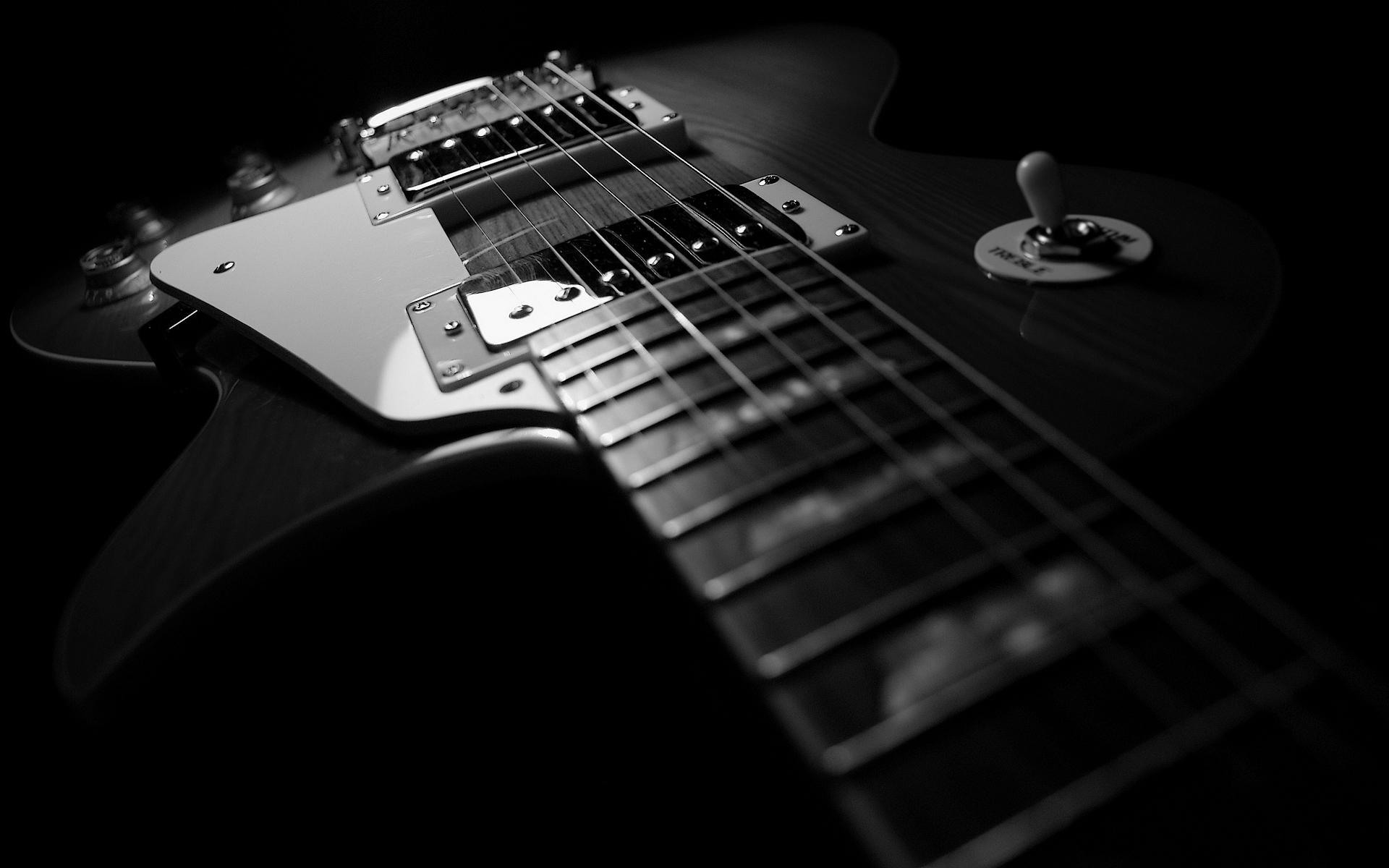 Обои гитара, чёрно-белое, черный, струны, рок, guitar, black and white, black, strings, rock разрешение 1920x1200 Загрузить