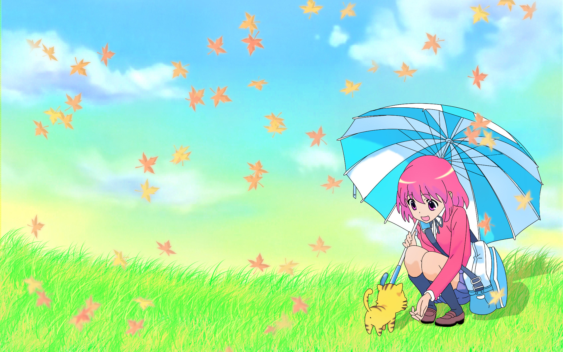 Обои аниме, девочка, зонтик, anime, girl, umbrella разрешение 1920x1200 Загрузить