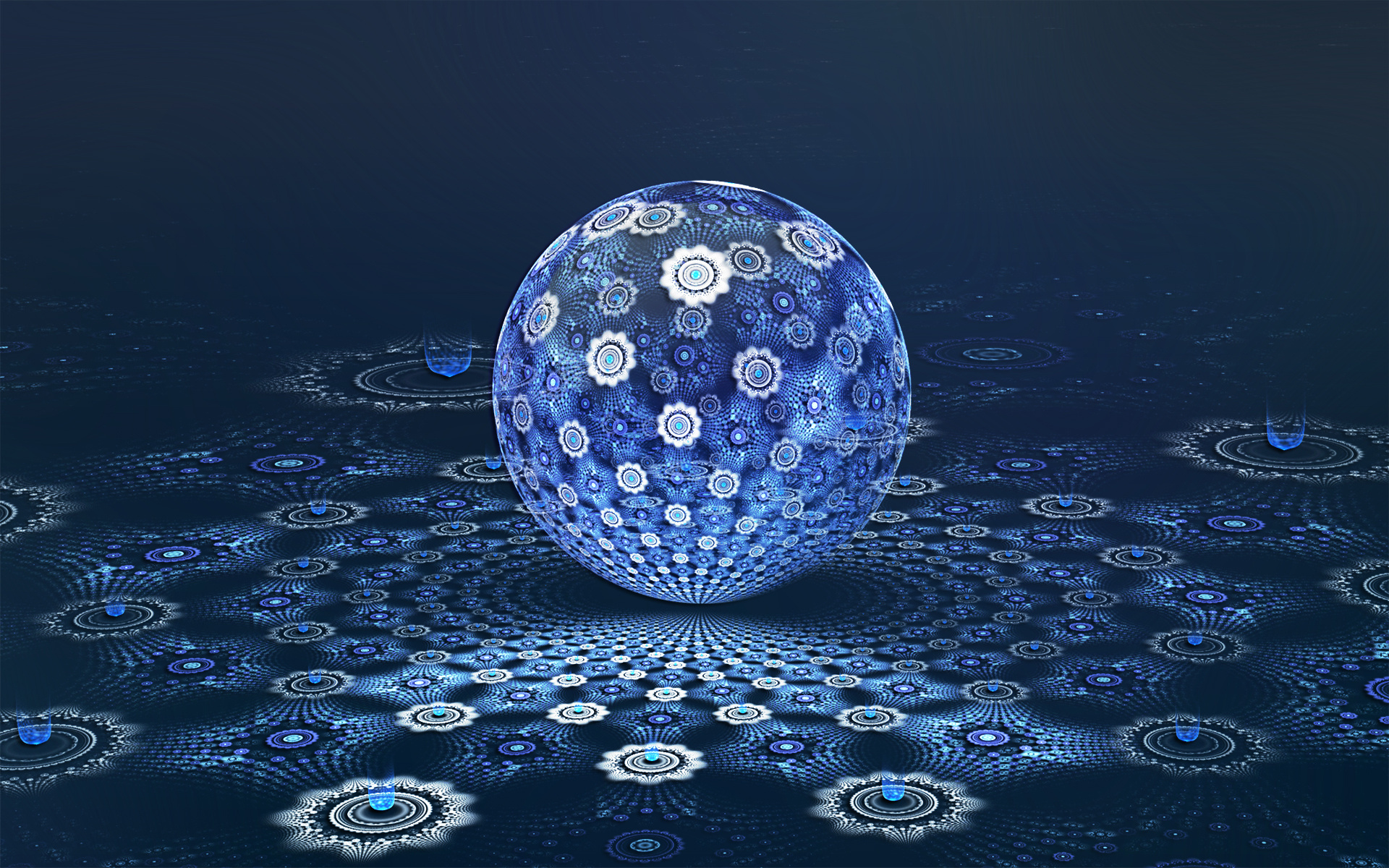 Обои абстракция, сфера, фрактал, 3д, шар.синий, abstraction, sphere, fractal, 3d, ball.blue разрешение 1920x1200 Загрузить