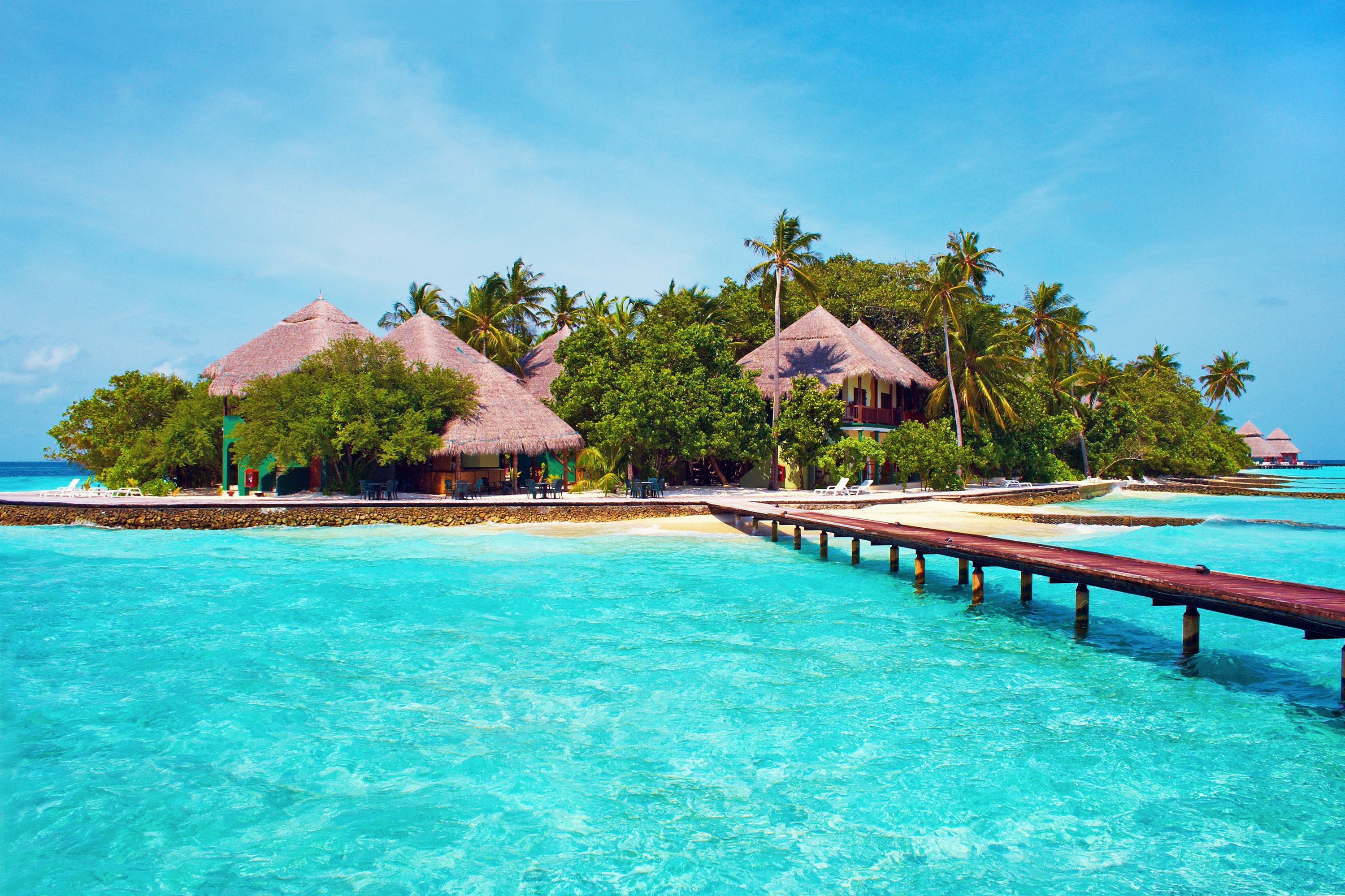 Обои море, пляж, отдых, остров, тропики, мальдивы, sea, beach, stay, island, tropics, the maldives разрешение 3000x2000 Загрузить