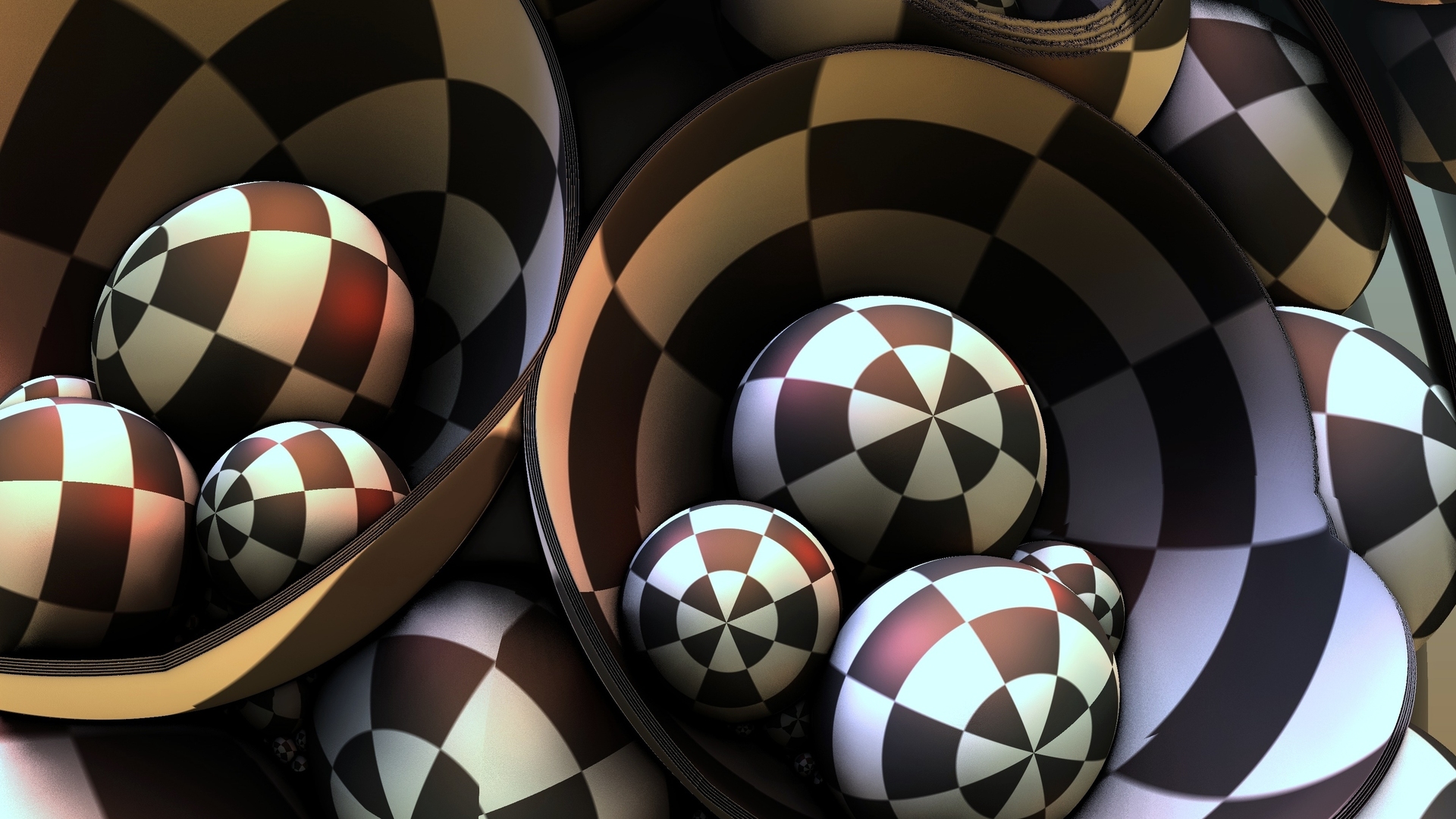 Обои шары, погружение, форма. 3d-графика, balls, dip, form. 3d graphics разрешение 1920x1080 Загрузить