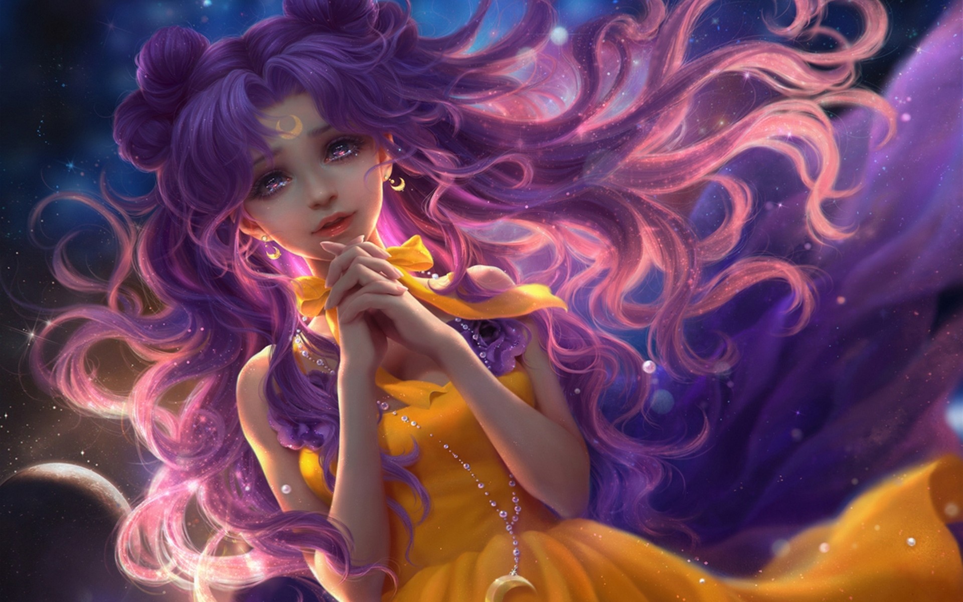 Dps moon. Сейлормун арт. Принцесса с фиолетовыми волосами. Девушка арт.