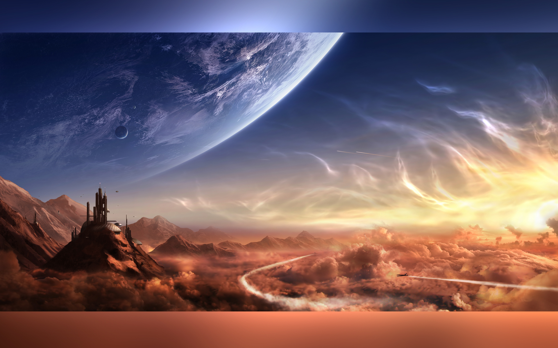 Неведомые небеса. Мюррей Лейнстер - одинокая Планета. Космический пейзаж. Фантастические пейзажи. Пейзажи других планет.