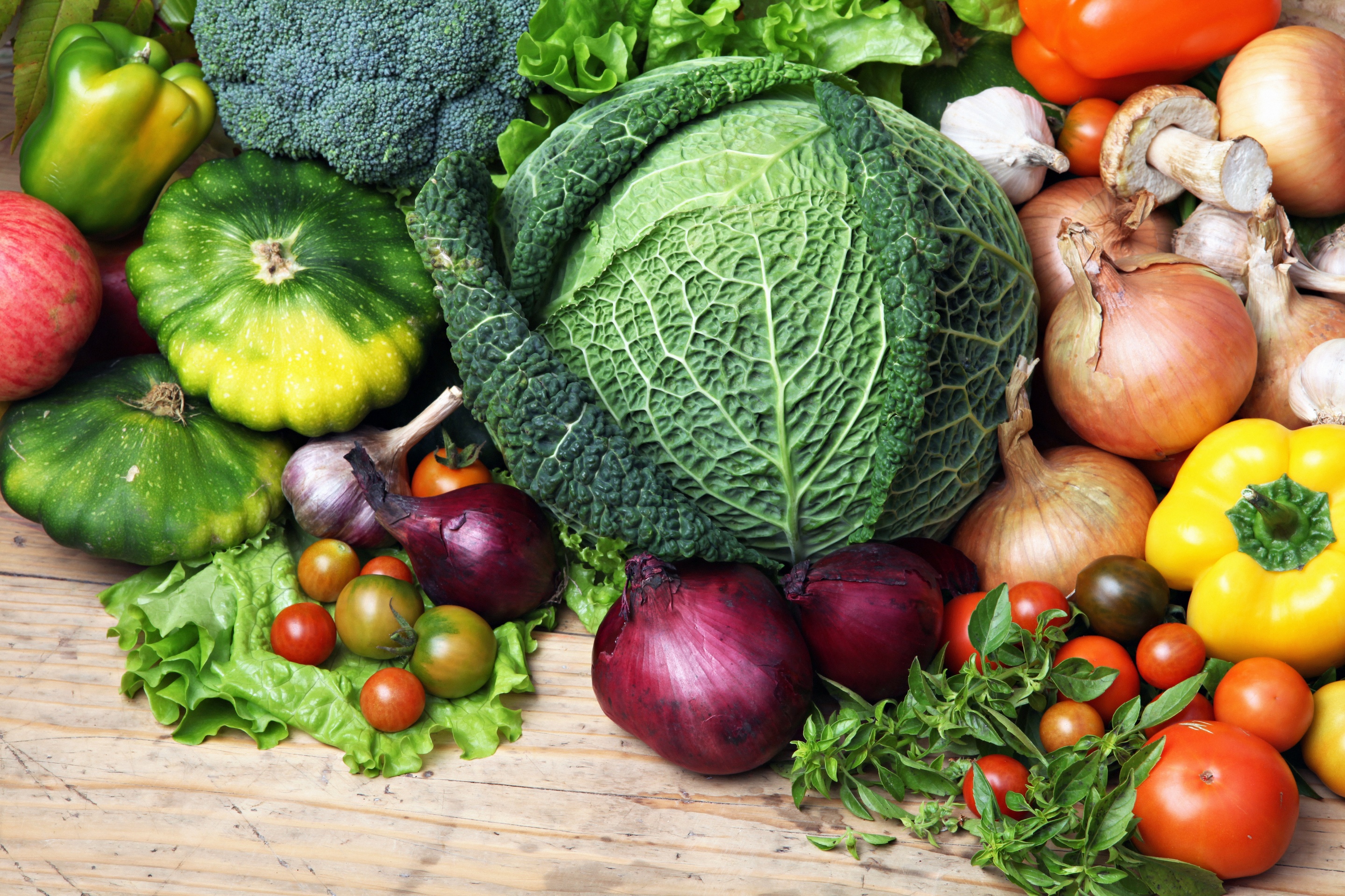Обои овощи, расцветка, ассорти, различные, овощной, vegetables, colors, cuts, various, vegetable разрешение 2880x1920 Загрузить