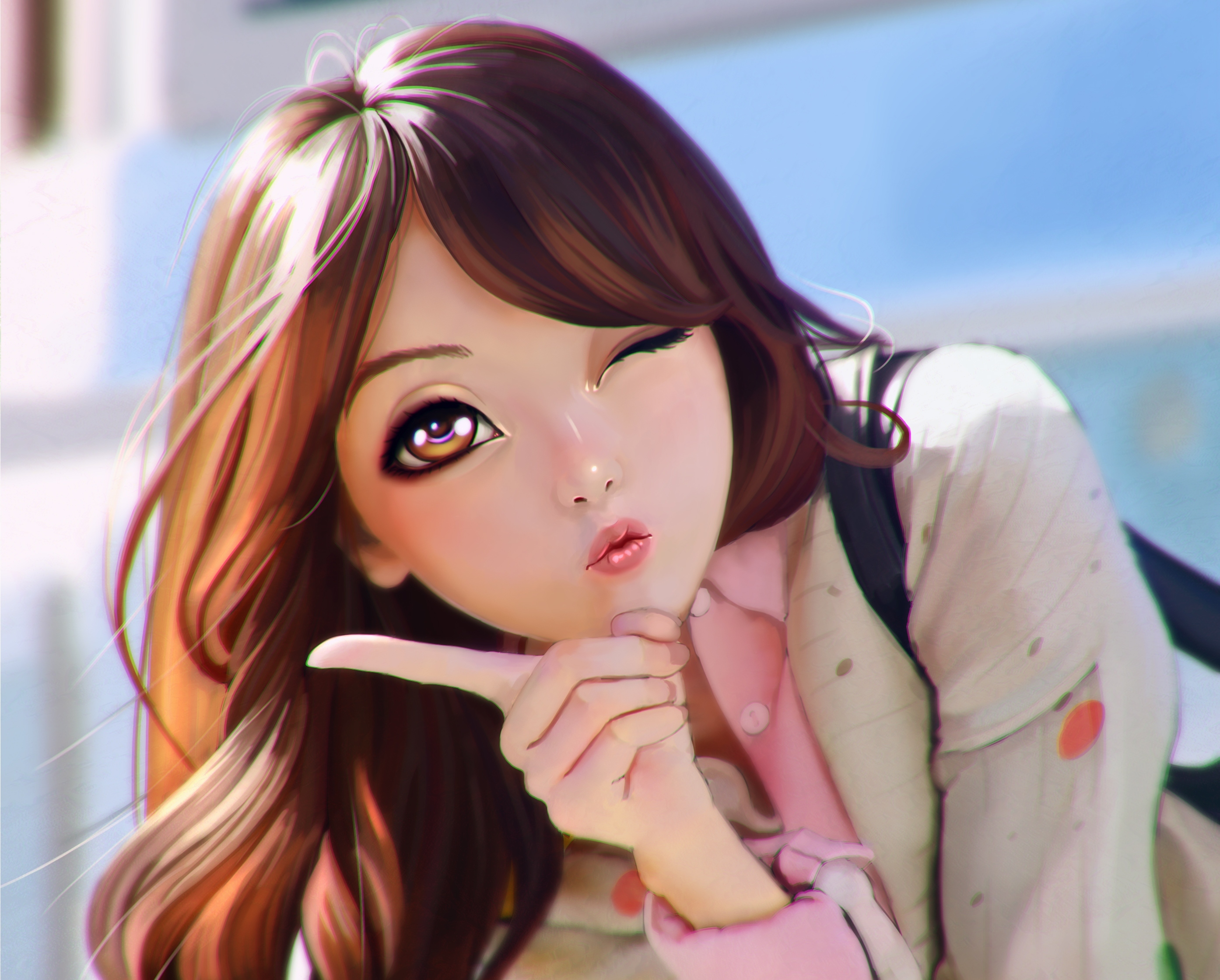 Animated girl 3d. Японские мультяшные девочки. Девочка с коричневыми глазами. Реалистичный аниме стиль. Аниме персонажи с большими глазами.