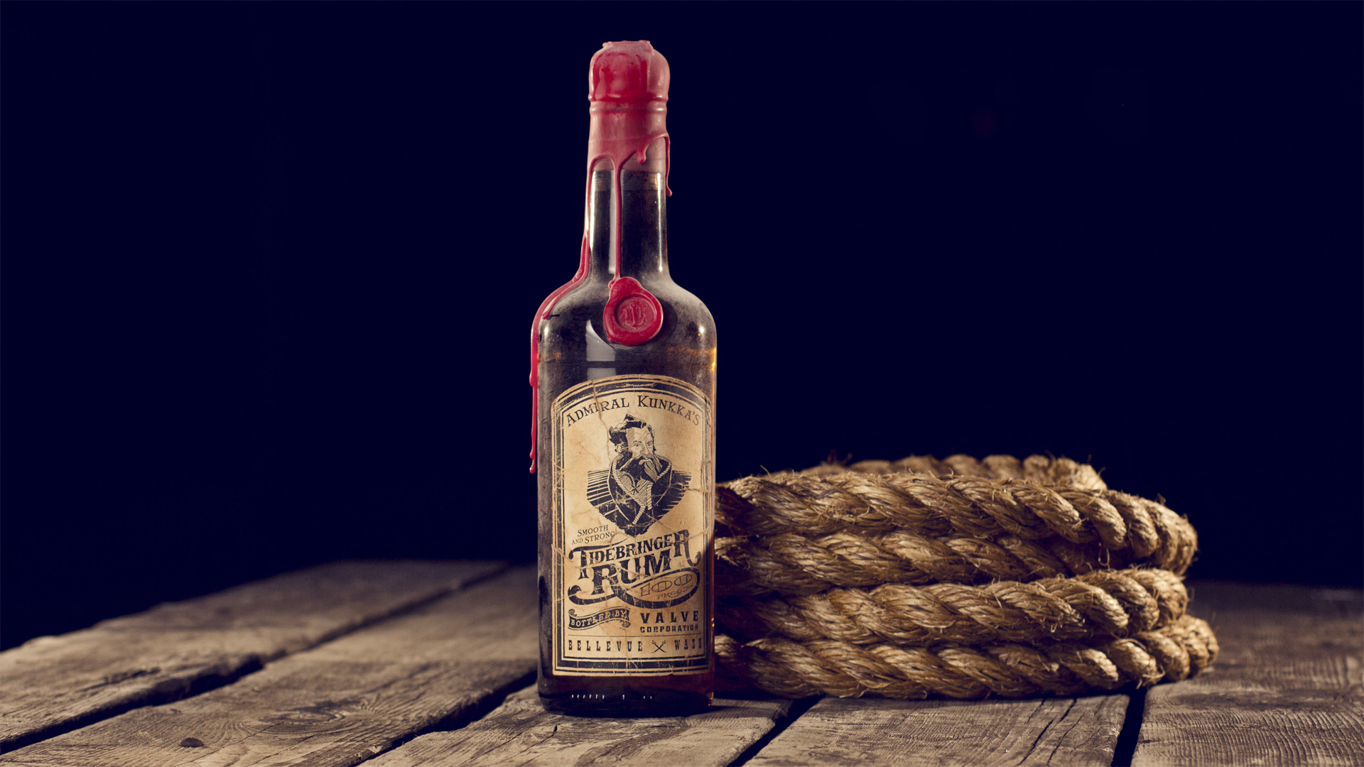 Обои веревка, бутылка, дерева, ром, бутылек, admiral kunkka tidebringer rum, rope, bottle, wood, rum разрешение 1920x1080 Загрузить