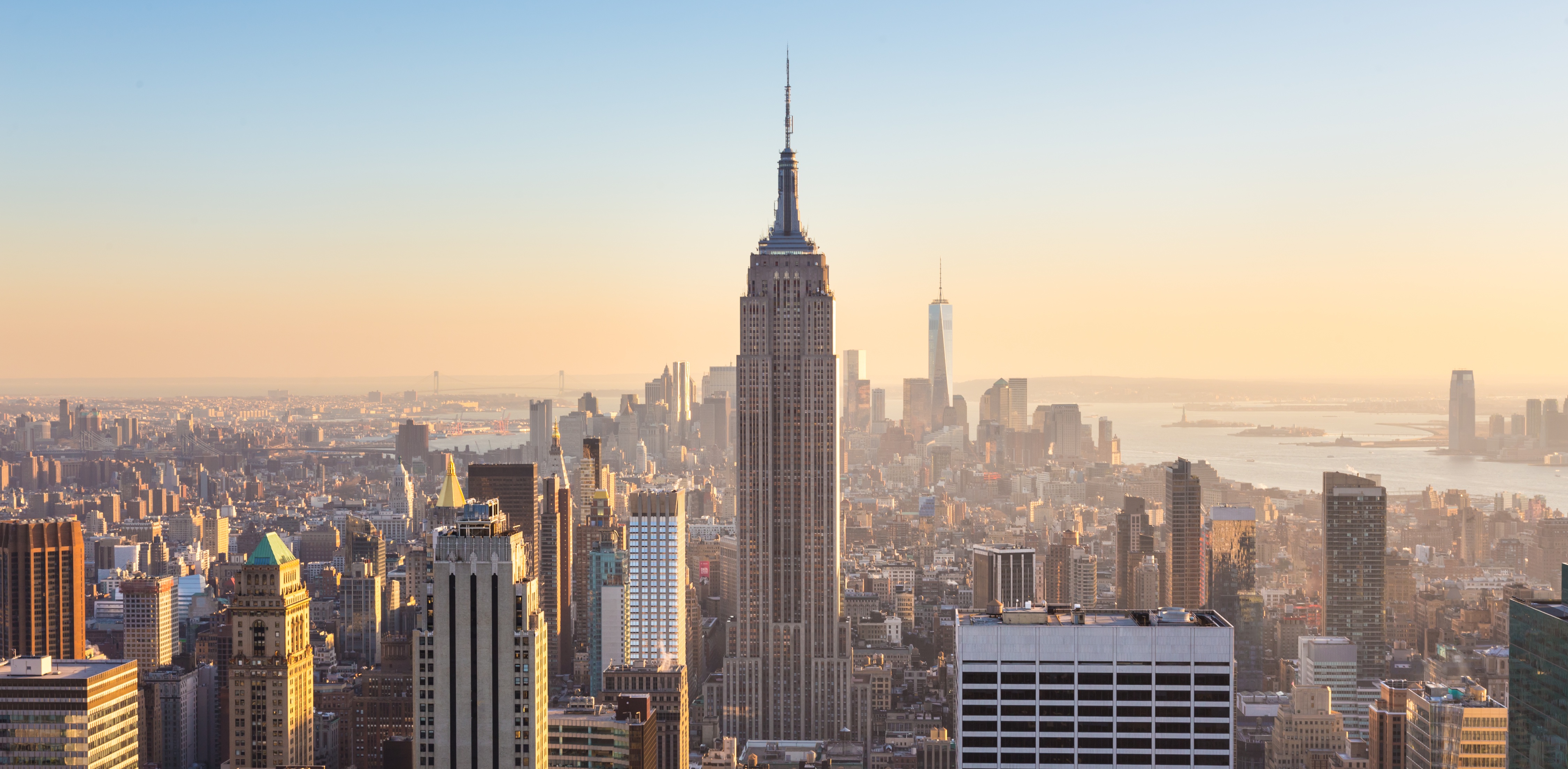 Обои небоскребы, сша, нью-йорк, здания, skyscrapers, usa, new york, building разрешение 4500x2206 Загрузить