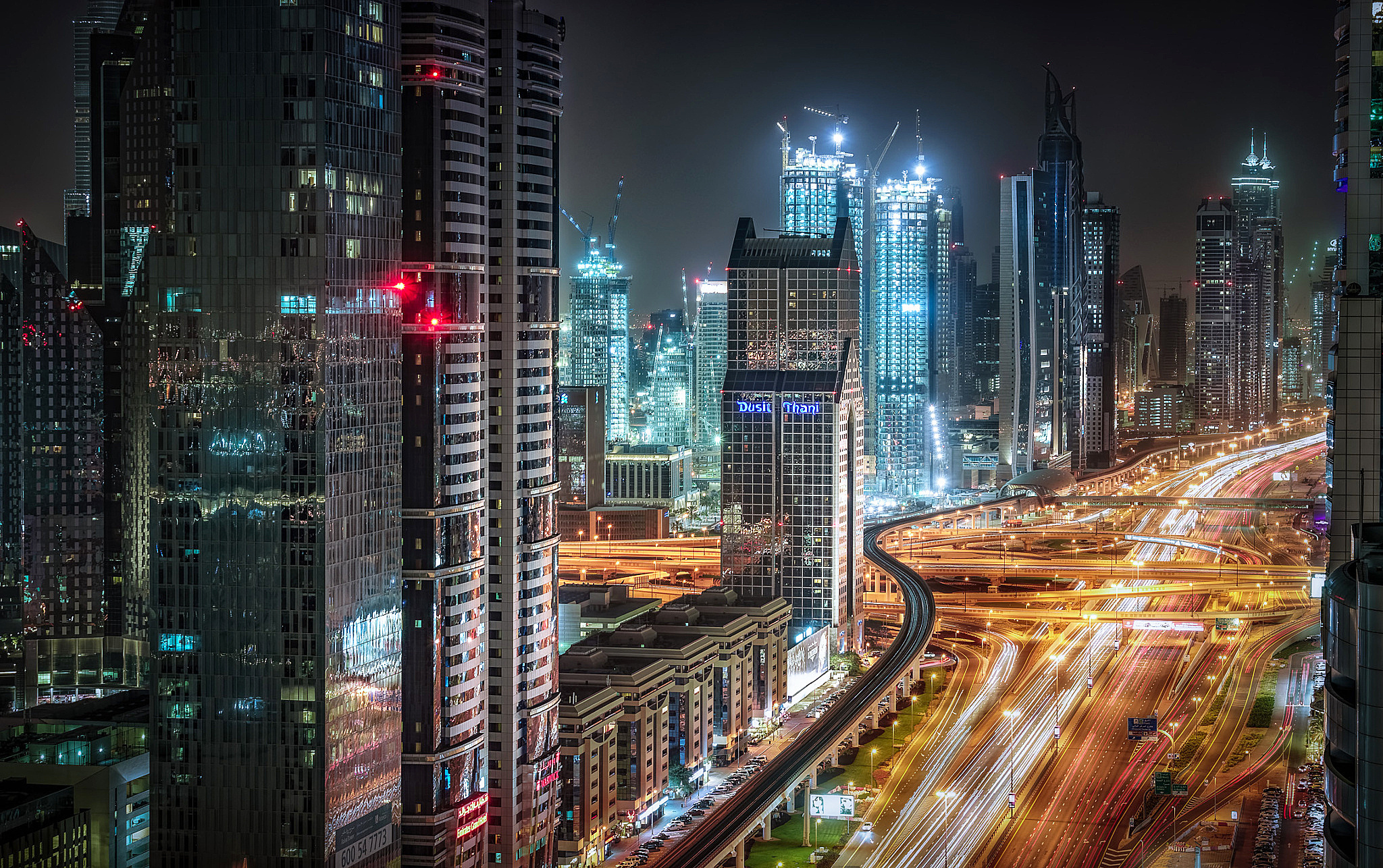 Мегаполис Дубай ночной
