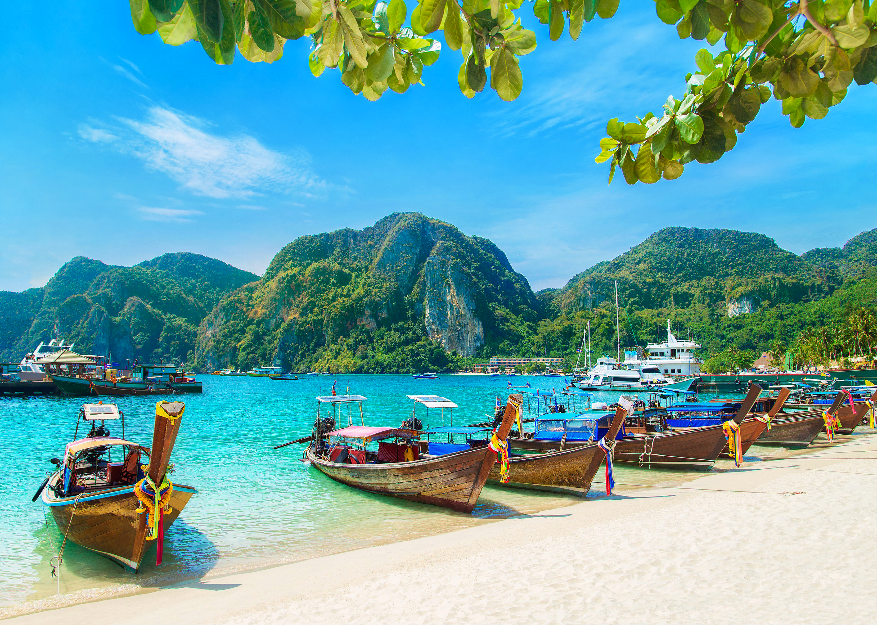 Обои море, пляж, лодки, таиланд, тропики, sea, beach, boats, thailand, tropics разрешение 2805x2000 Загрузить